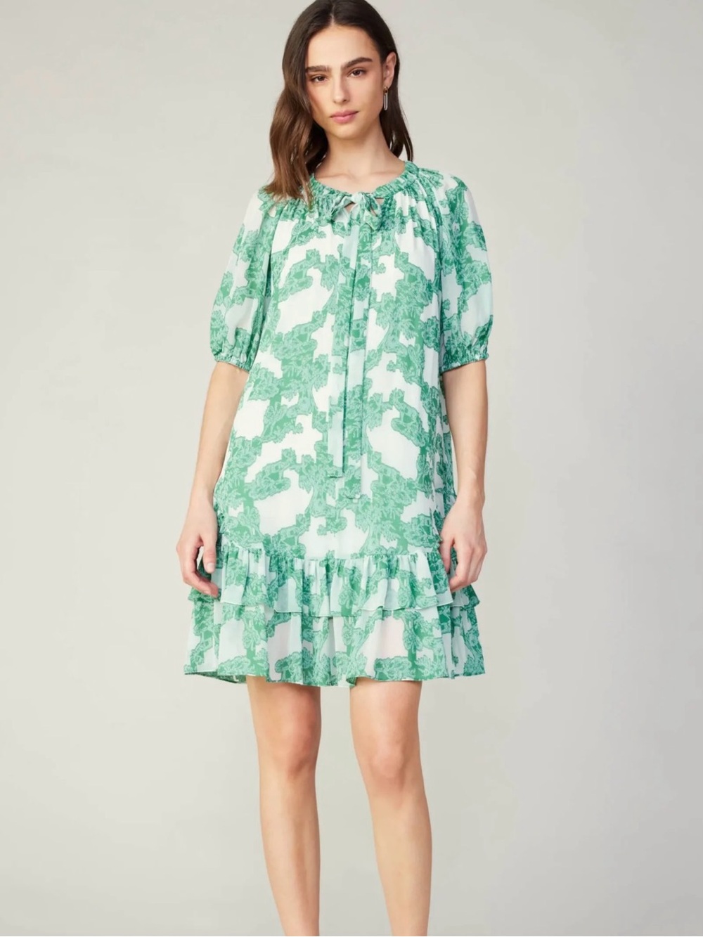 Current Air Mini Dresses-Abstract Motif Mini Dress DEEPMINT